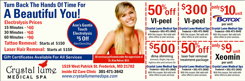 Coupons for hair removal and skin care